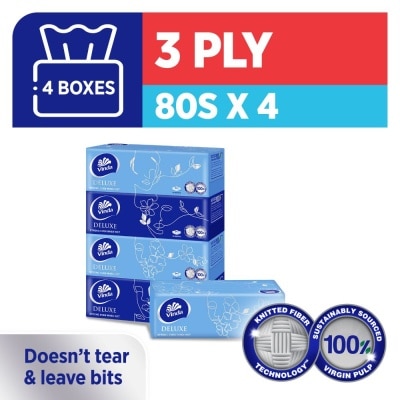 VINDA Deluxe Strong Even When Wet 3Ply Boxes 80s x 4