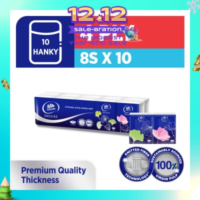 VINDA Deluxe Strong Even When Wet 4-Ply Hanky 8s x 10