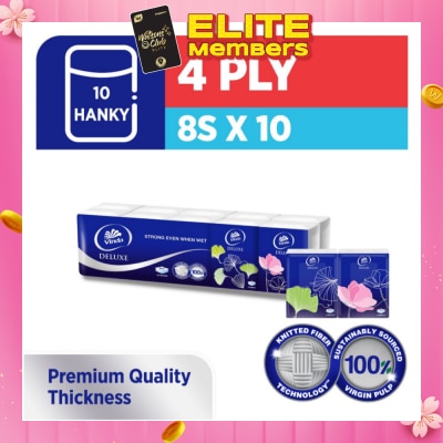 VINDA Deluxe Strong Even When Wet 4-Ply Hanky 8s x 10