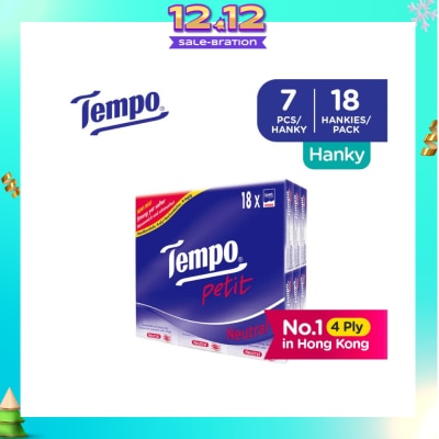 TEMPO Petit Neutral 4-Ply Handkerchiefs Packset 7s x 18