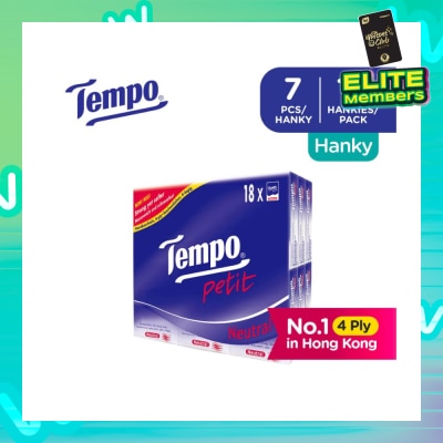 TEMPO Petit Neutral 4-Ply Handkerchiefs Packset 7s x 18