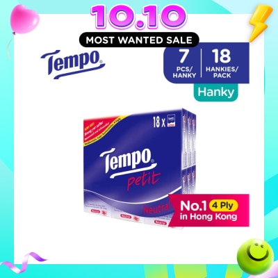 TEMPO Petit Neutral 4 Ply Handkerchiefs Packset 7s x 18 image