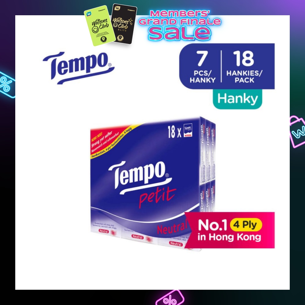 Petit Neutral 4-Ply Handkerchiefs Packset 7s x 18