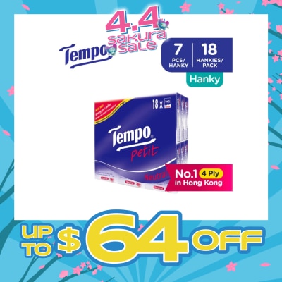 TEMPO - Petit Neutral 4-Ply Handkerchiefs Packset 7s x 18