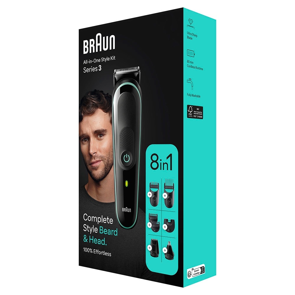 BRAUN All-In-One Series 3 8-In-1 Curated Kit MGK3441 (For Beard