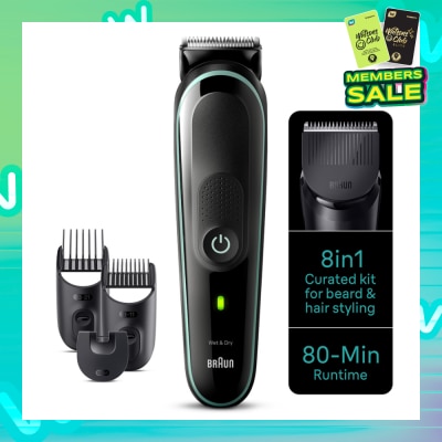 BRAUN All-In-One Series 3 8-In-1 Curated Kit MGK3441 (For Beard, Hair, Ear & Nose Trimmer) 1s