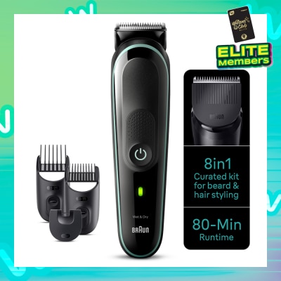 BRAUN All-In-One Series 3 8-In-1 Curated Kit MGK3441 (For Beard, Hair, Ear & Nose Trimmer) 1s