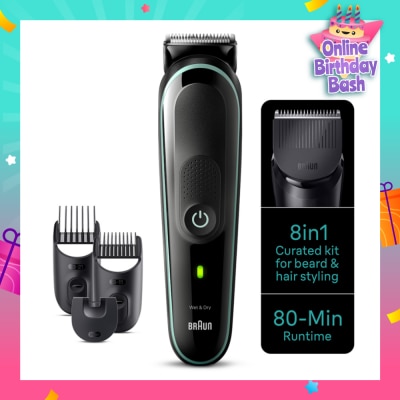 BRAUN All-In-One Series 3 8-In-1 Curated Kit MGK3441 (For Beard, Hair, Ear & Nose Trimmer) 1s