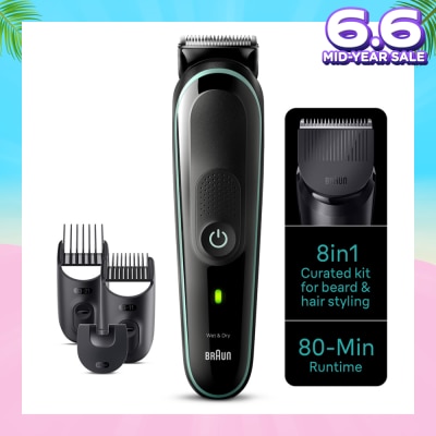BRAUN All-In-One Series 3 8-In-1 Curated Kit MGK3441 (For Beard, Hair, Ear & Nose Trimmer) 1s