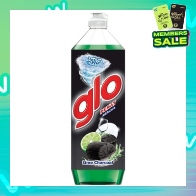 GLO Anti Bacterial Dishwashing Liquid Lime Charcoal (To Wash Out Greasy Stains) 800ml