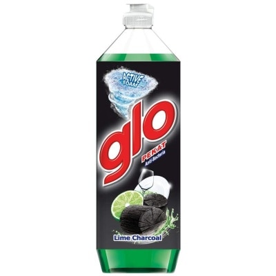 GLO Anti Bacterial Dishwashing Liquid Lime Charcoal (To Wash Out Greasy Stains) 800ml