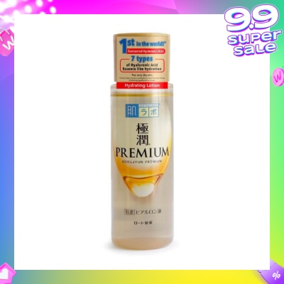 HADA LABO Premium Hydrating Lotion (Serum Like Lotion With 7 Types Of Hyaluronic Acid For Dry & Dehydrated Skin) 170ml