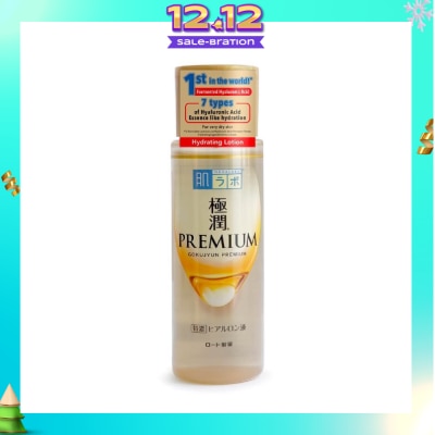 HADA LABO Premium Hydrating Lotion (Serum Like Lotion With 7 Types Of Hyaluronic Acid For Dry & Dehydrated Skin) 170ml