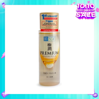 HADA LABO Premium Hydrating Lotion (Serum Like Lotion With 7 Types Of Hyaluronic Acid For Dry & Dehydrated Skin) 170ml