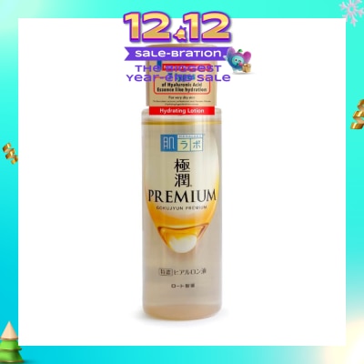 HADA LABO Premium Hydrating Lotion (Serum Like Lotion With 7 Types Of Hyaluronic Acid For Dry & Dehydrated Skin) 170ml