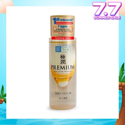 HADA LABO Premium Hydrating Lotion (Serum Like Lotion With 7 Types Of Hyaluronic Acid For Dry & Dehydrated Skin) 170ml