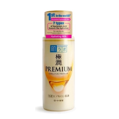 HADA LABO Premium Hydrating Milk (Milk Type Moisturizer With 7 Types Of Hyaluronic Acid For Dry & Dehydrated Skin) 140ml