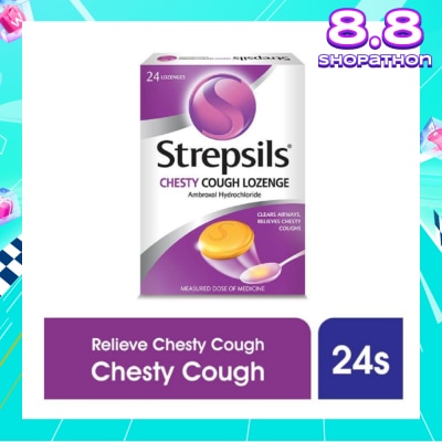 STREPSILS Lozenges Soothing Relief for Sore Throat Chesty Cough 24s