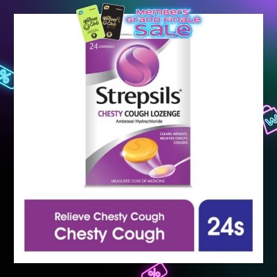 STREPSILS Lozenges Soothing Relief for Sore Throat Chesty Cough 24s