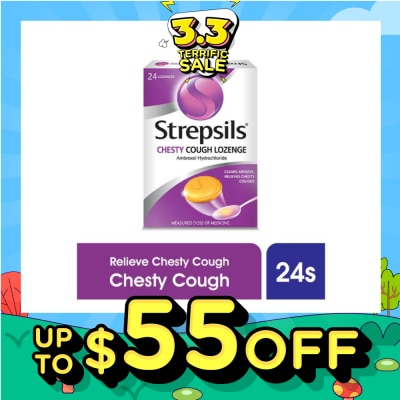 STREPSILS Lozenges Soothing Relief for Sore Throat Chesty Cough 24s