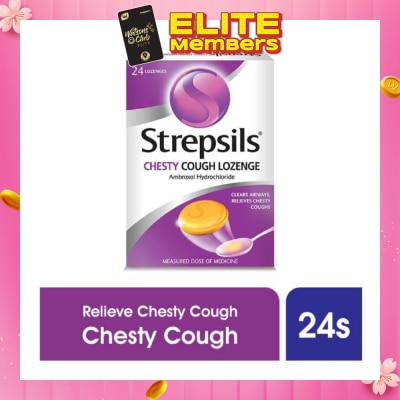 STREPSILS Lozenges Soothing Relief for Sore Throat Chesty Cough 24s
