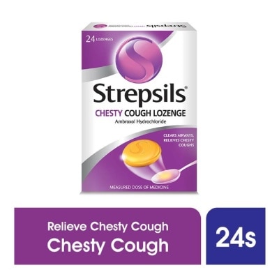 STREPSILS Lozenges Soothing Relief for Sore Throat Chesty Cough 24s