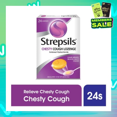 STREPSILS Lozenges Soothing Relief for Sore Throat Chesty Cough 24s