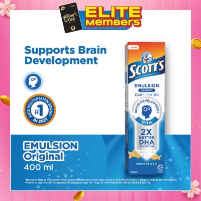 SCOTT'S Emulsion Cod Liver Oil for Immunity Support Original Flavour 400ml