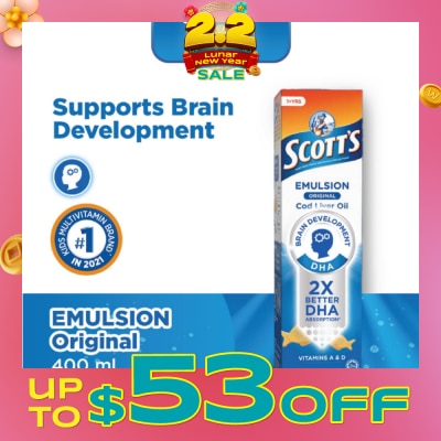 SCOTT'S Emulsion Cod Liver Oil for Immunity Support Original Flavour 400ml