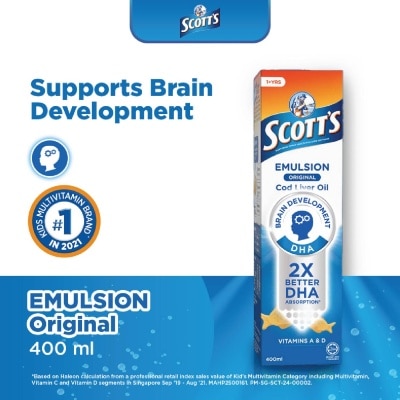 SCOTT'S Emulsion Cod Liver Oil for Immunity Support Original Flavour 400ml