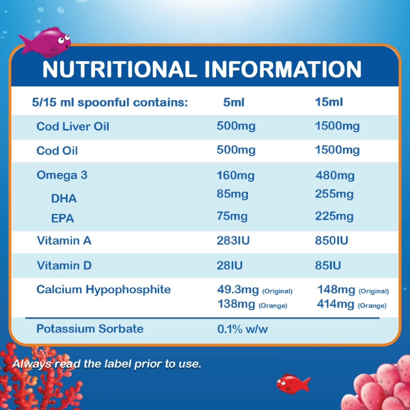 Emulsion Cod Liver Oil for Immunity Support Orange Flavour 400ml