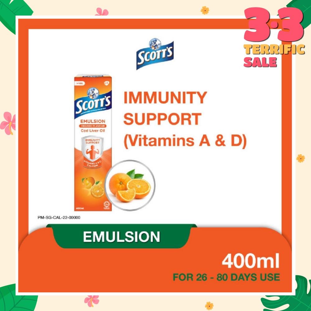 Emulsion Cod Liver Oil for Immunity Support Orange Flavour 400ml