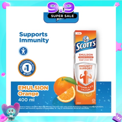 SCOTT'S - Emulsion Cod Liver Oil for Immunity Support Orange Flavour 400ml image