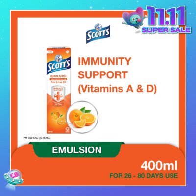SCOTT'S Emulsion Cod Liver Oil for Immunity Support Orange Flavour 400ml