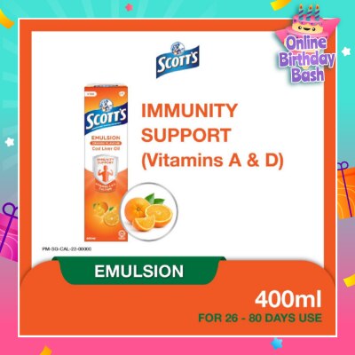SCOTT'S Emulsion Cod Liver Oil for Immunity Support Orange Flavour 400ml