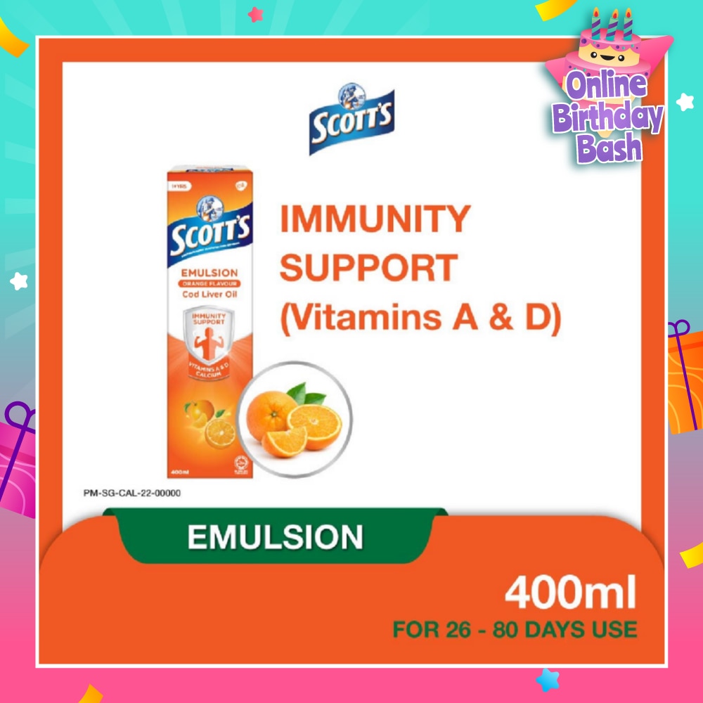 Emulsion Cod Liver Oil for Immunity Support Orange Flavour 400ml