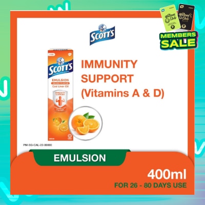 SCOTT'S Emulsion Cod Liver Oil for Immunity Support Orange Flavour 400ml