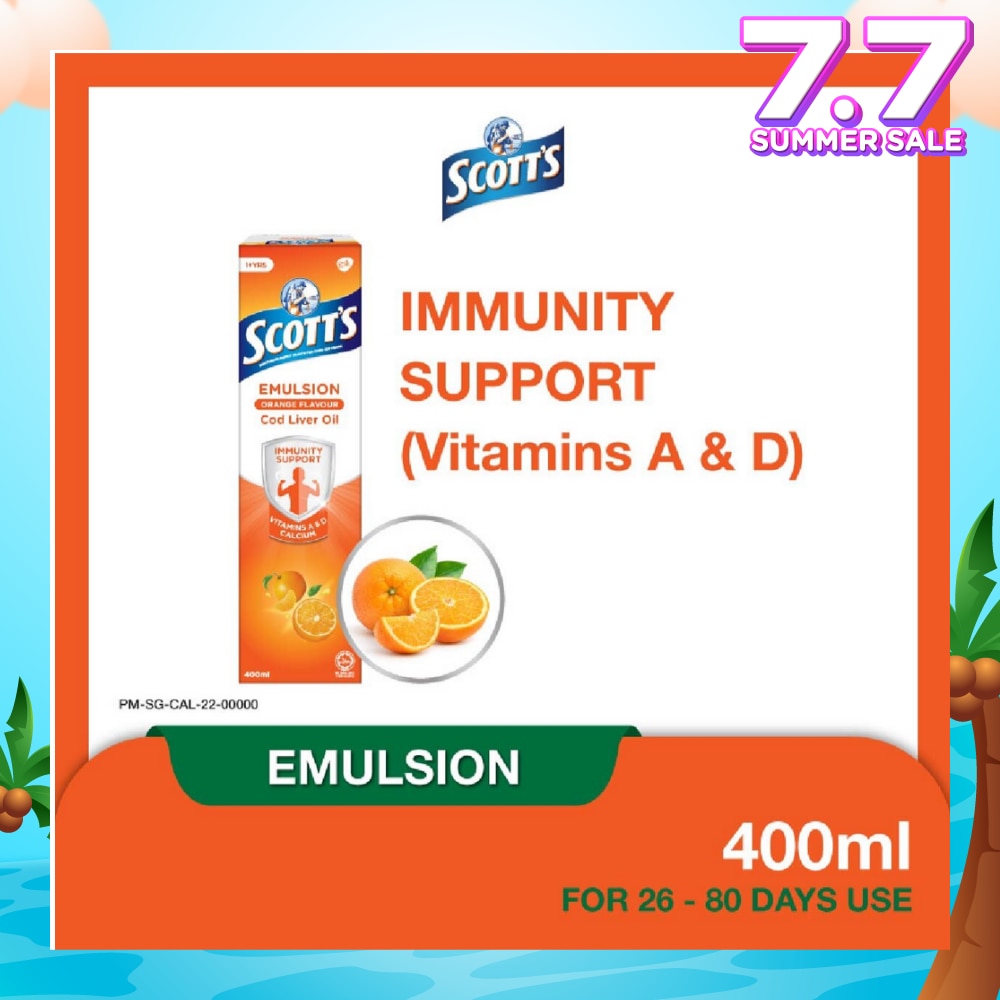 Emulsion Cod Liver Oil for Immunity Support Orange Flavour 400ml