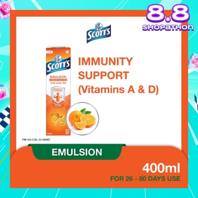 SCOTT'S Emulsion Cod Liver Oil for Immunity Support Orange Flavour 400ml