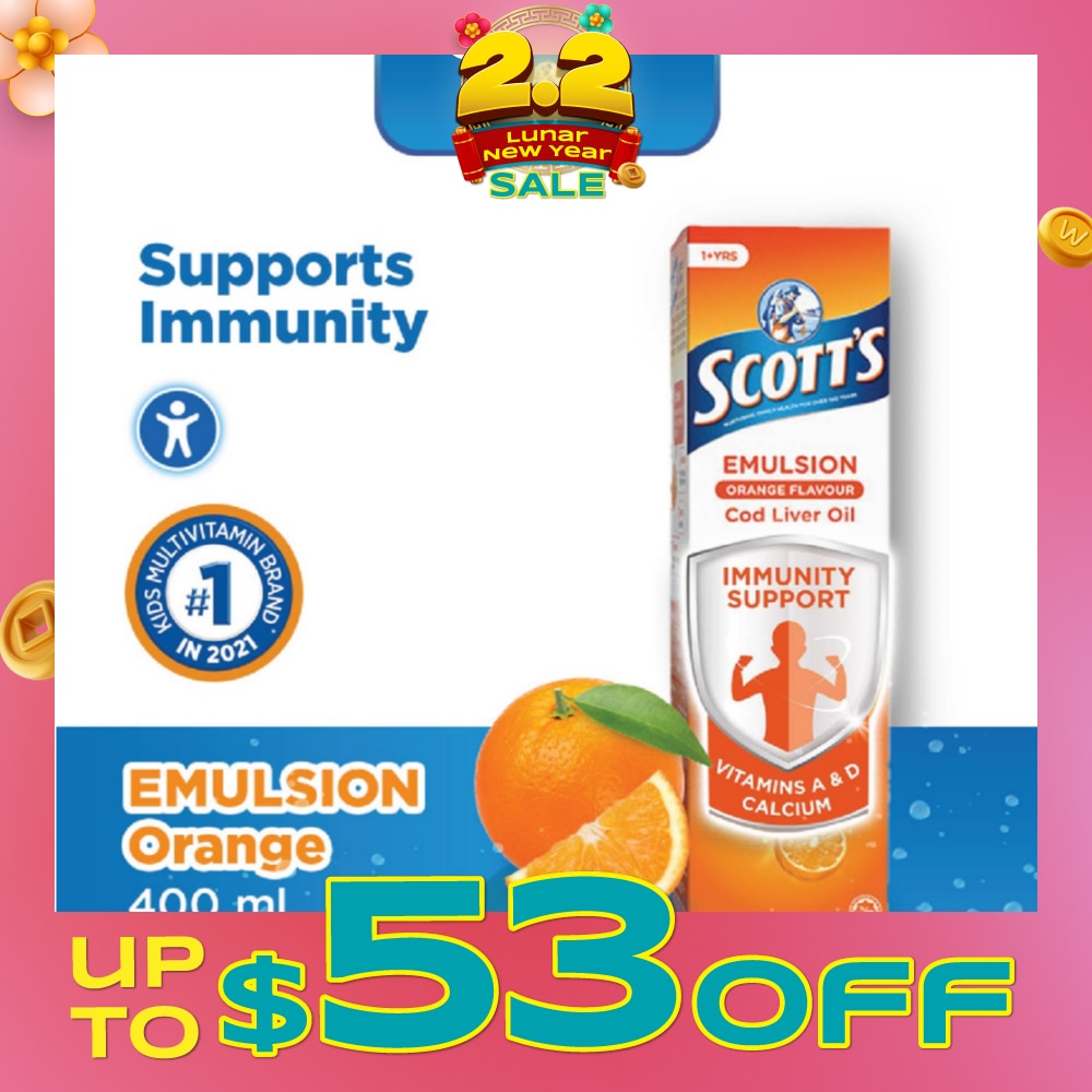 Emulsion Cod Liver Oil for Immunity Support Orange Flavour 400ml