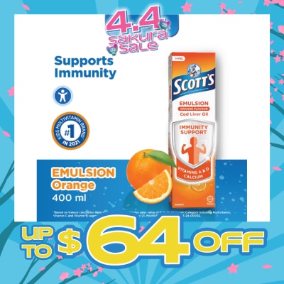 SCOTT'S - Emulsion Cod Liver Oil for Immunity Support Orange Flavour 400ml