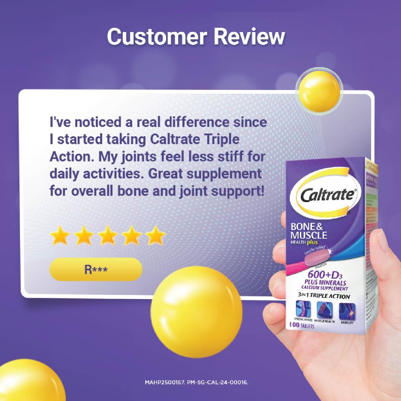 HealthPlus, Bone & Muscle (Triple Action 3 In 1, Calcium + Vitamin D + 4 Minerals) 100s x 2s