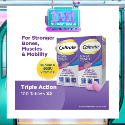 CALTRATE HealthPlus, Bone & Muscle (Triple Action 3 In 1, Calcium + Vitamin D + 4 Minerals) 100s x 2s image