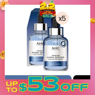 AHC Pro Derm Premium Hydra Soother Cellulose Mask (Hydrating) 5s