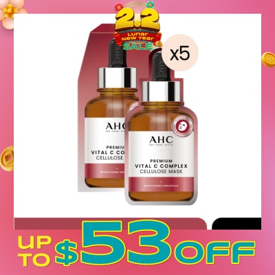 AHC Pro Derm Premium Vital C Complex Cellulose Mask (Brigthening) 5s