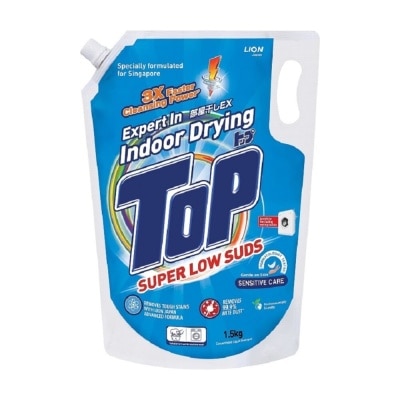 TOP Concentrated Liquid Detergent Super Low Suds Sensitive Care Refill 1.5kg