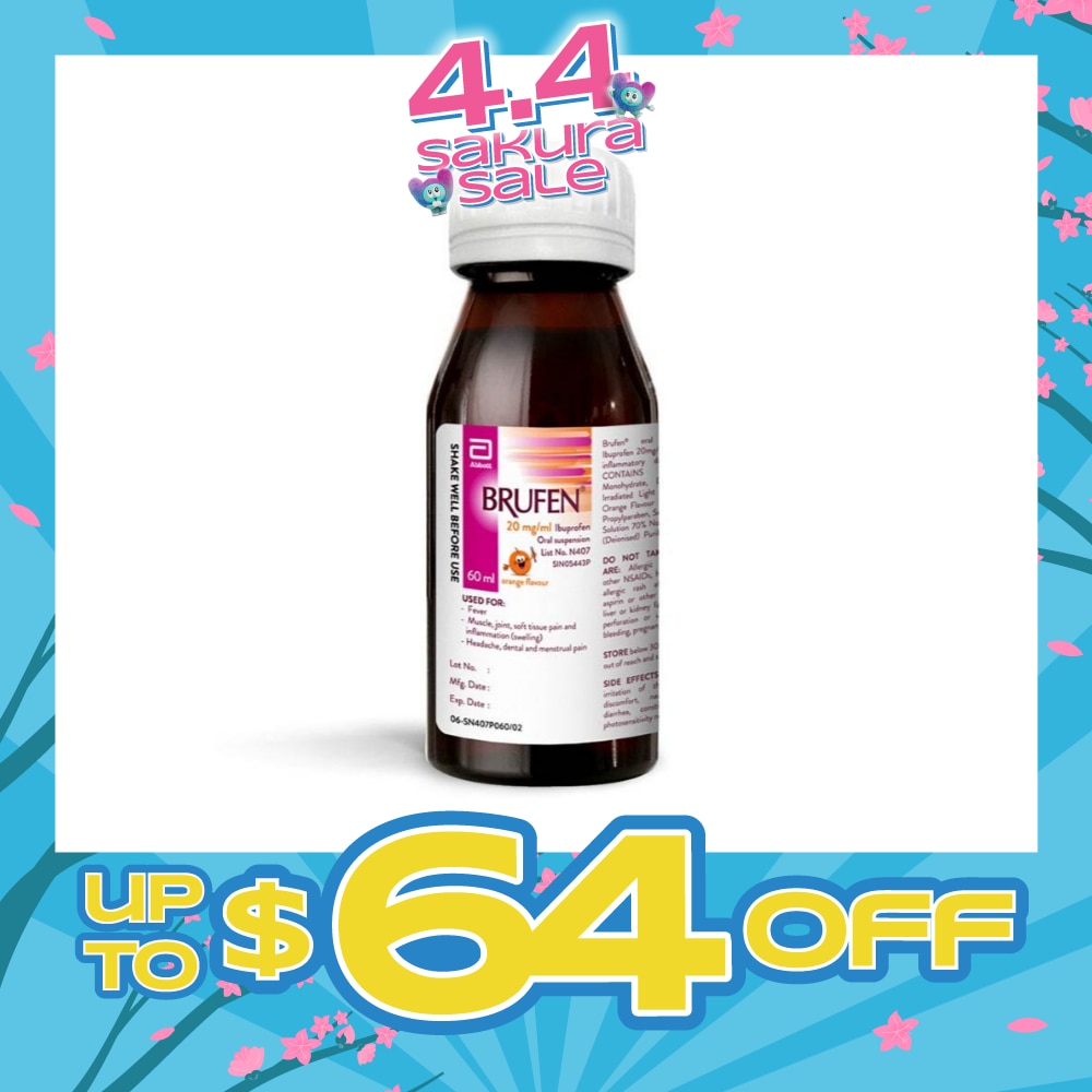 Brufen Oral Suspension 20mg (Non-Steroidal + Anti-Inflammaory) 60ml