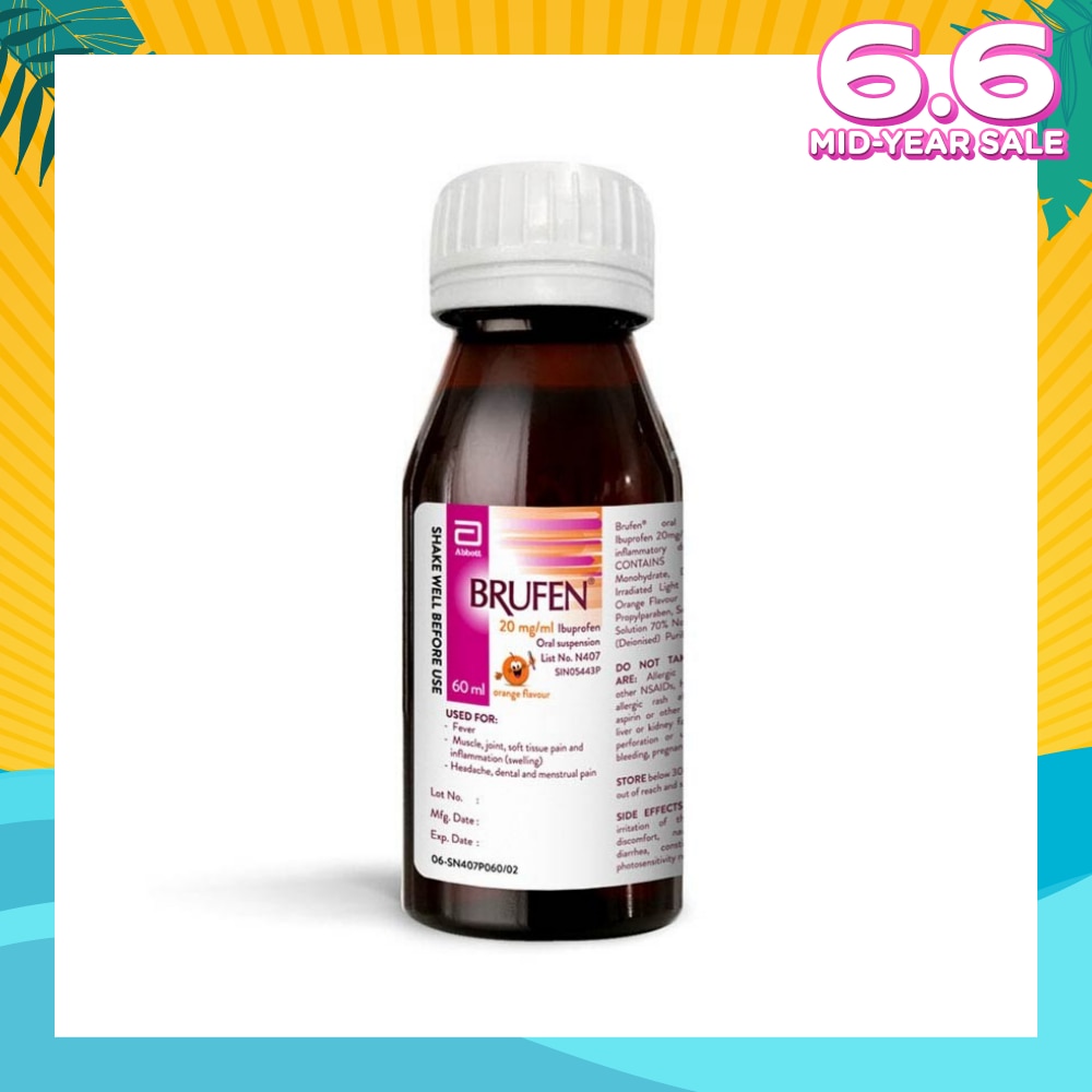 Brufen Oral Suspension 20mg (Non-Steroidal + Anti-Inflammaory) 60ml