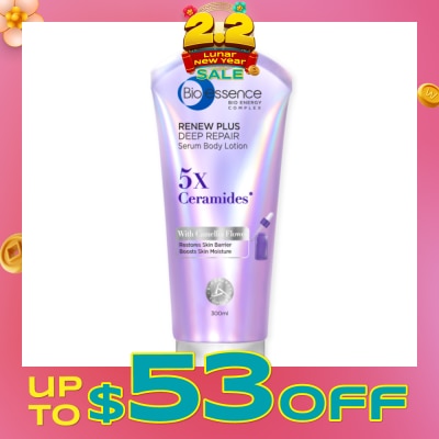 BIO ESSENCE Renew Plus Deep Repair Serum Body Lotion (To Restores Skin Barrier & Boosts Skin Moisture) 300ml
