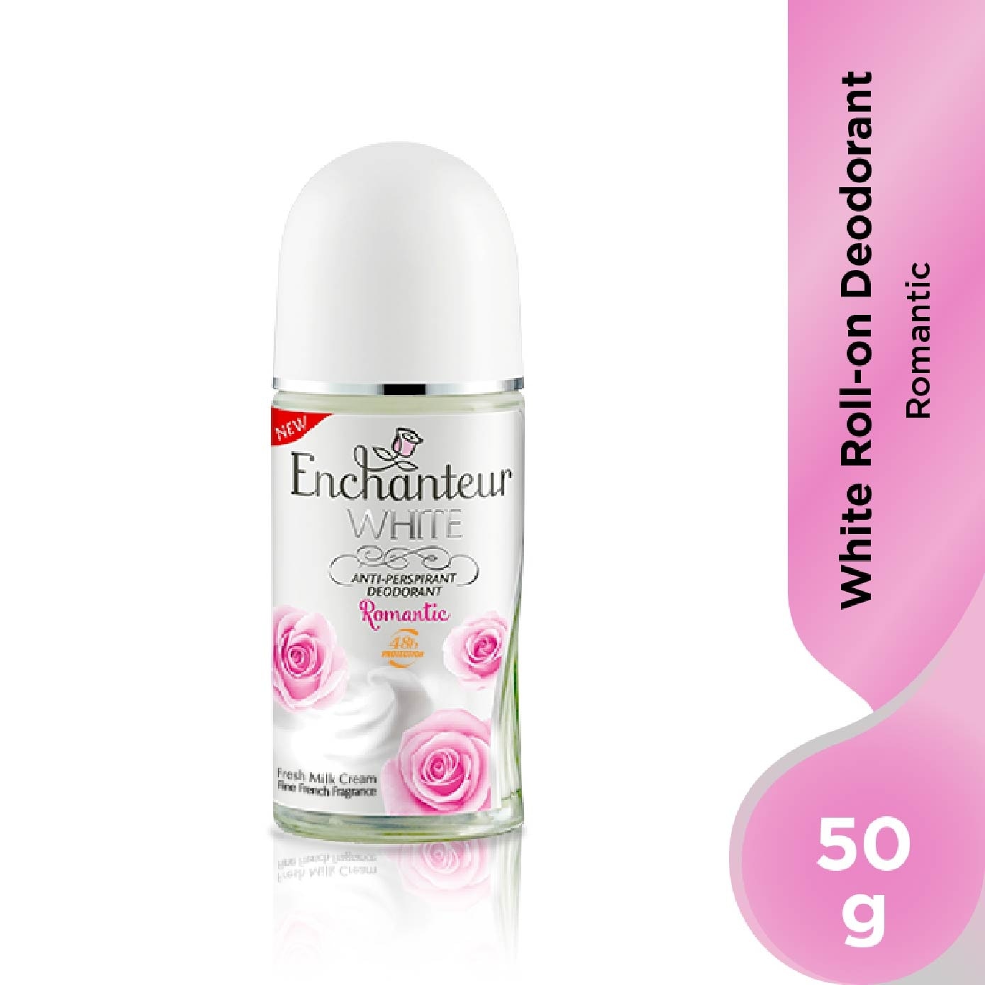 White Roll-On Anti-Perspirant Deodorant Romantic 50g